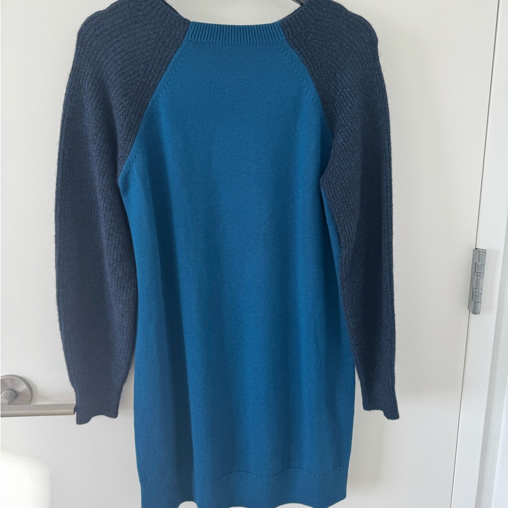 Cos Blue and Black Knit Sweater Dress